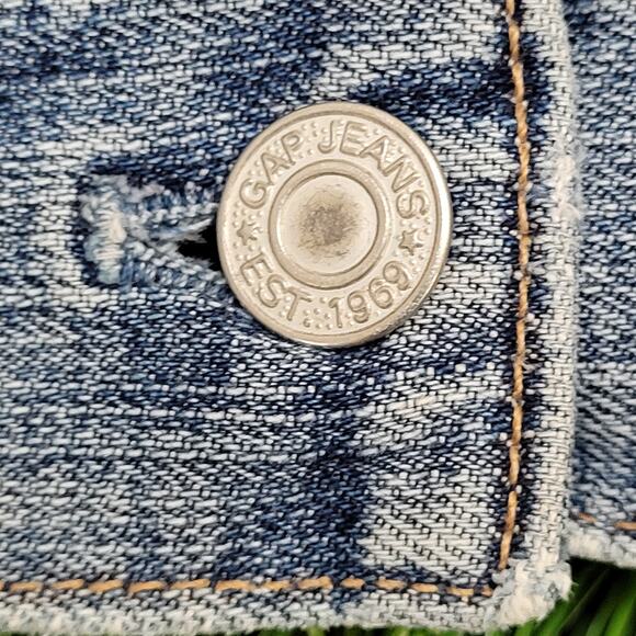 Vintage 90s GAP Denim Jacket Womens 2XS/XS 16x20 Faded Blue - Picture 15 of 15